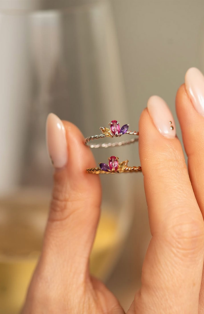 Anillo promesa con piedra